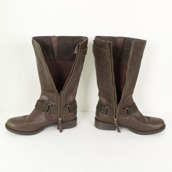 UGG Damien Rylie Collection Leather Buckle Moto Boots size 7 - Picture 8 of 11